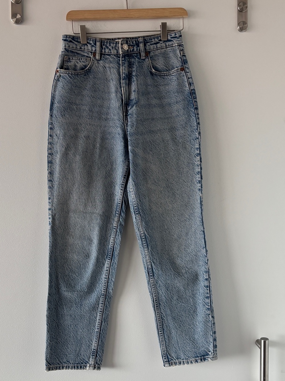 Zara Blue Denim Ankle Straight Jeans